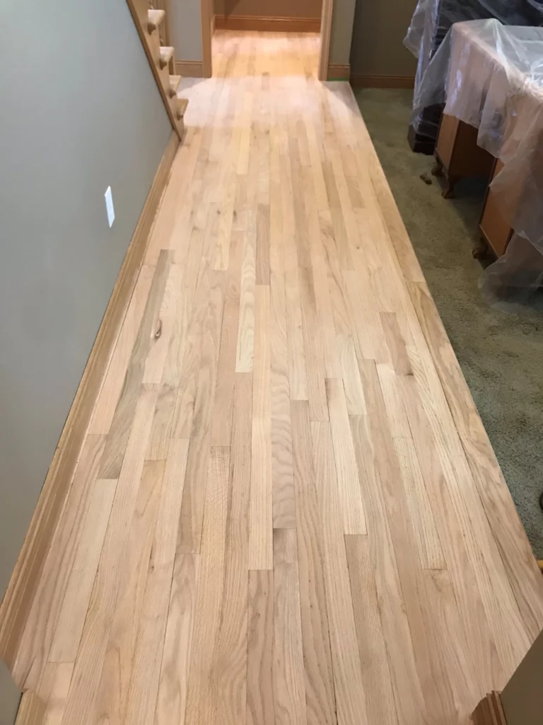 hallway wood floor refinish