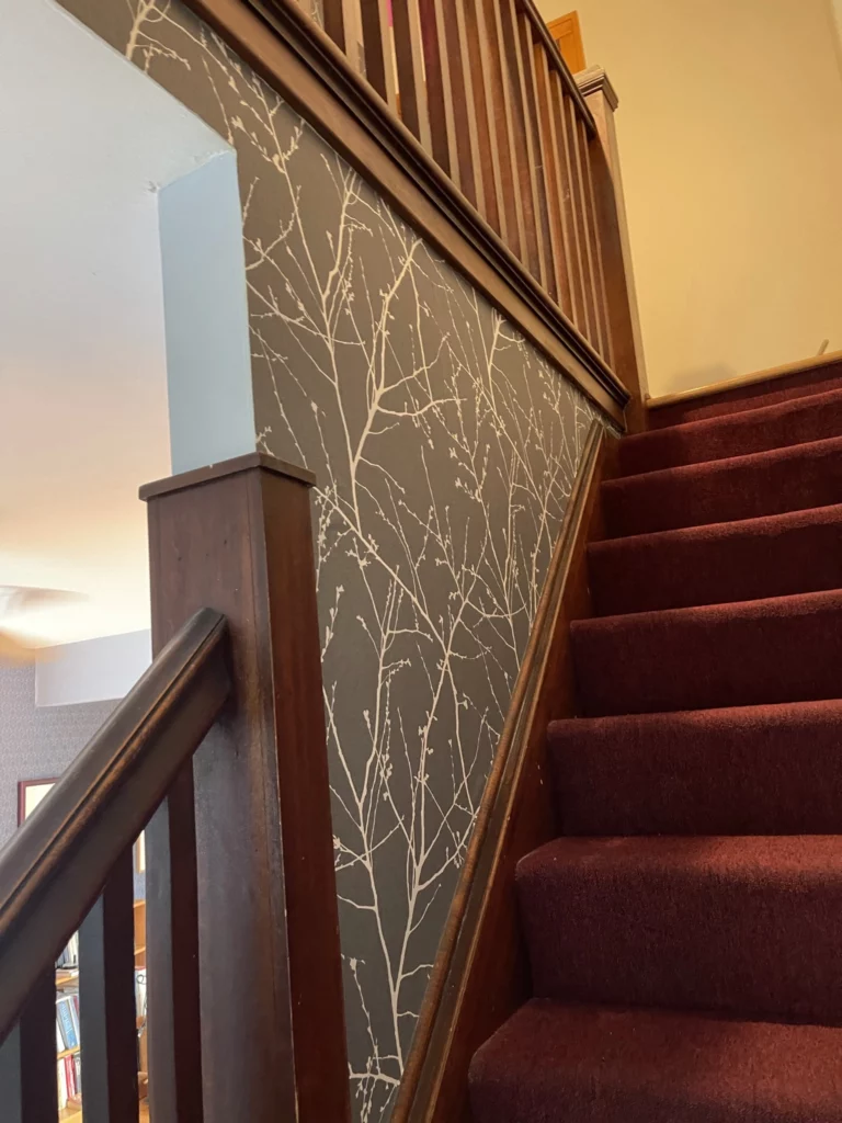 stairwell wallpaper tree branch cherry blossom