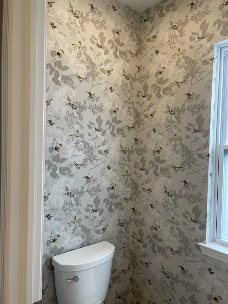 Interior Wallcovering in Bathroom, Canton Michigan